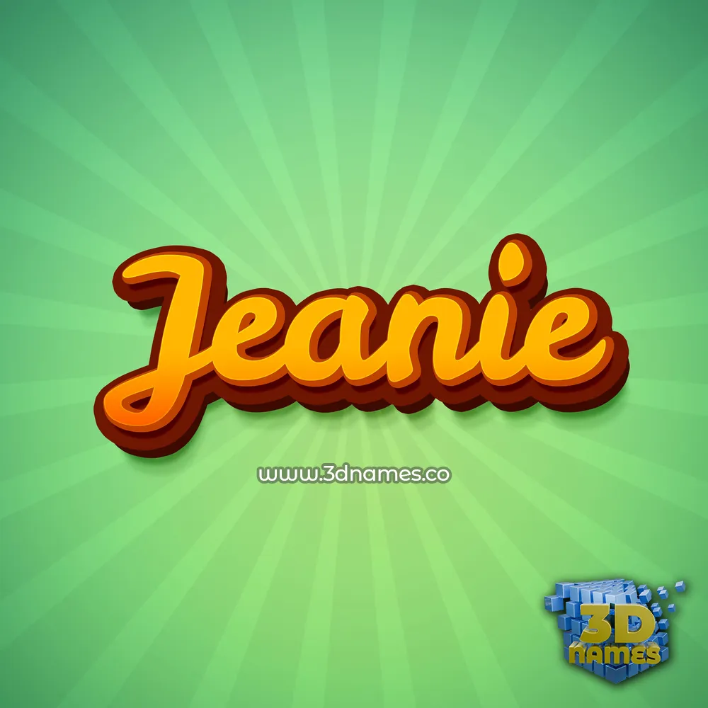 jeanie in Green Rays style - 3D name wallpaper