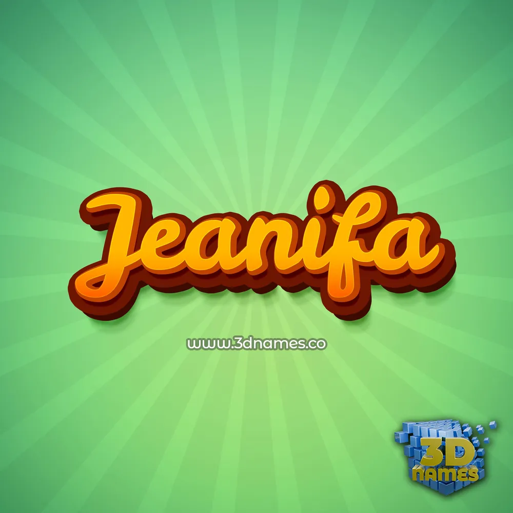 jeanifa in Green Rays style - 3D name wallpaper