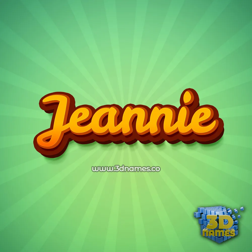 jeannie in Green Rays style - 3D name wallpaper