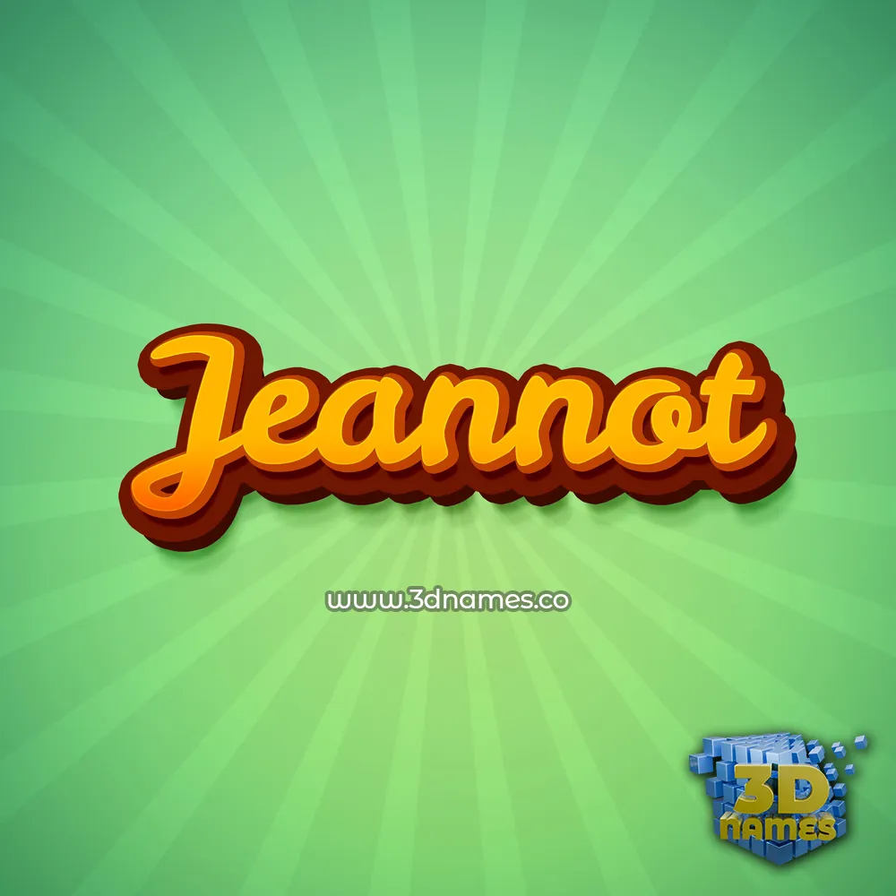 jeannot in Green Rays style - 3D name wallpaper