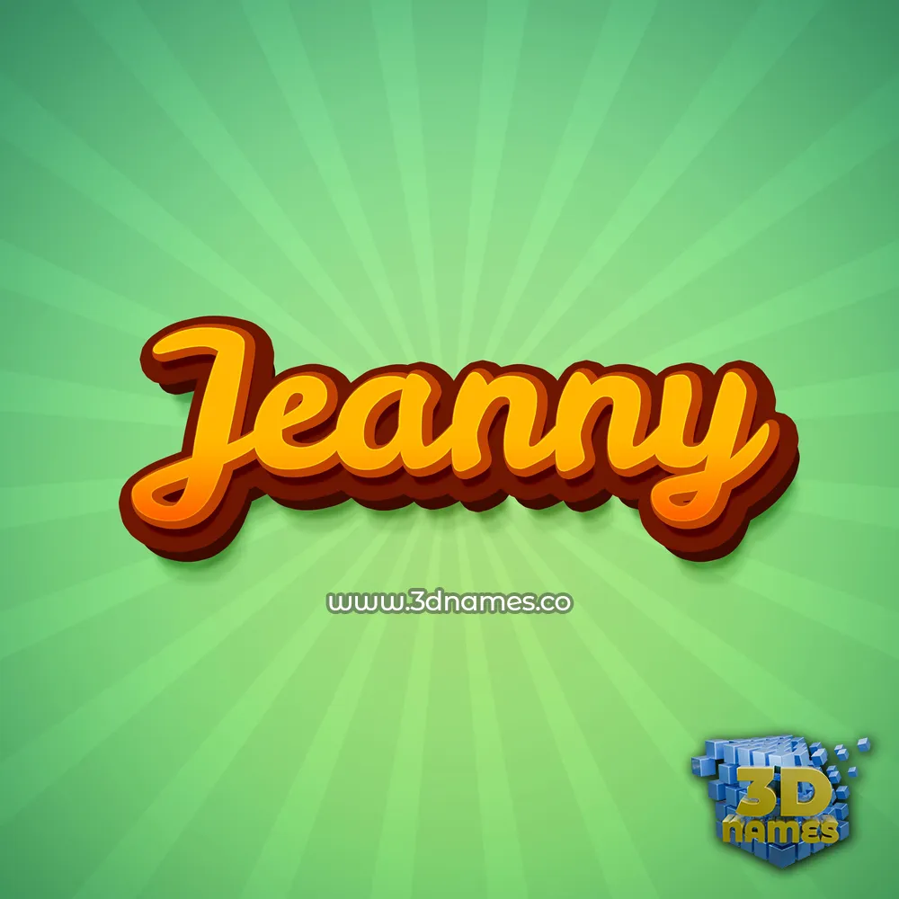jeanny in Green Rays style - 3D name wallpaper