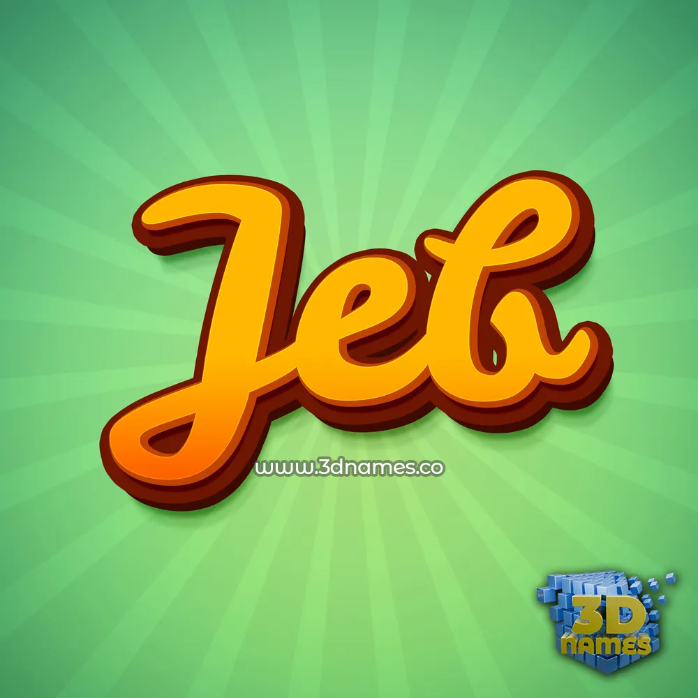jeb in Green Rays style - 3D name wallpaper