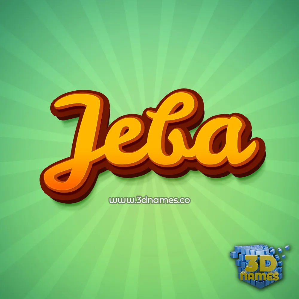 jeba in Green Rays style - 3D name wallpaper