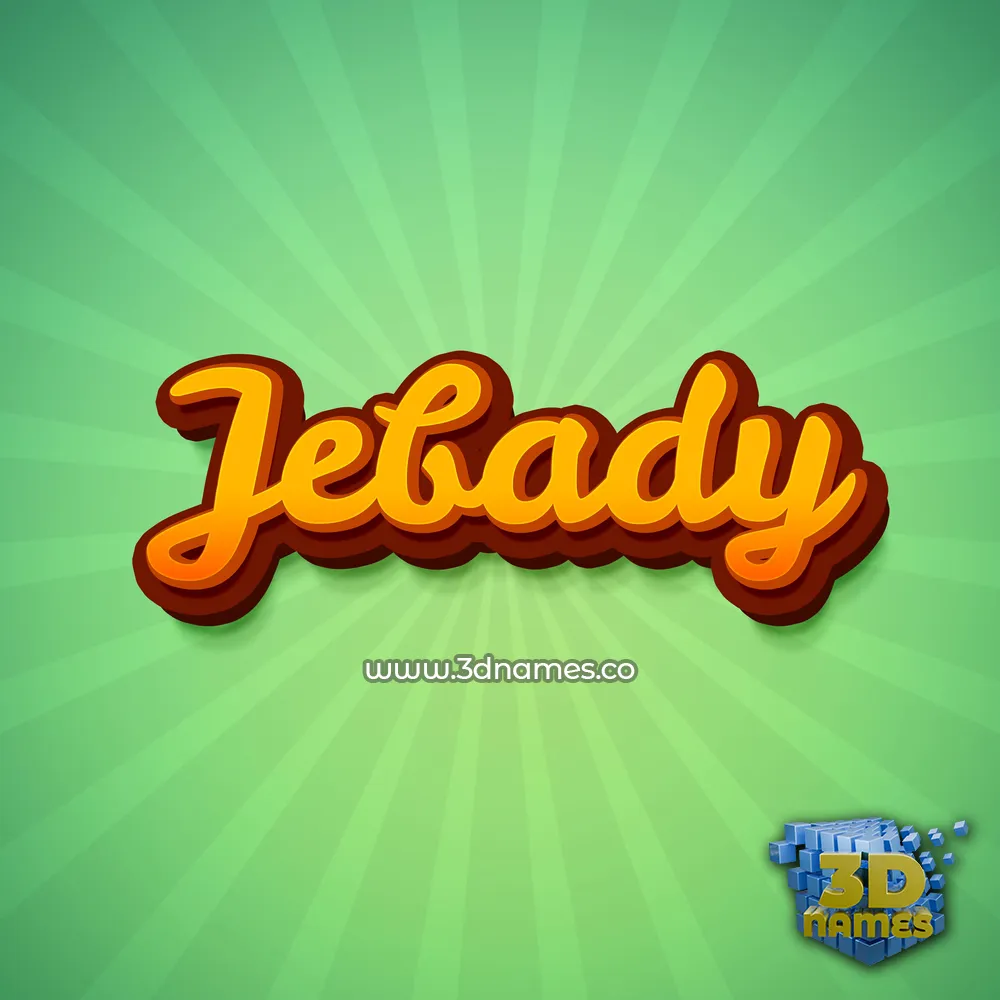 jebady in Green Rays style - 3D name wallpaper