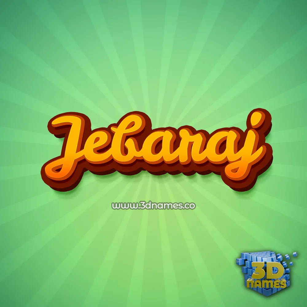 jebaraj in Green Rays style - 3D name wallpaper