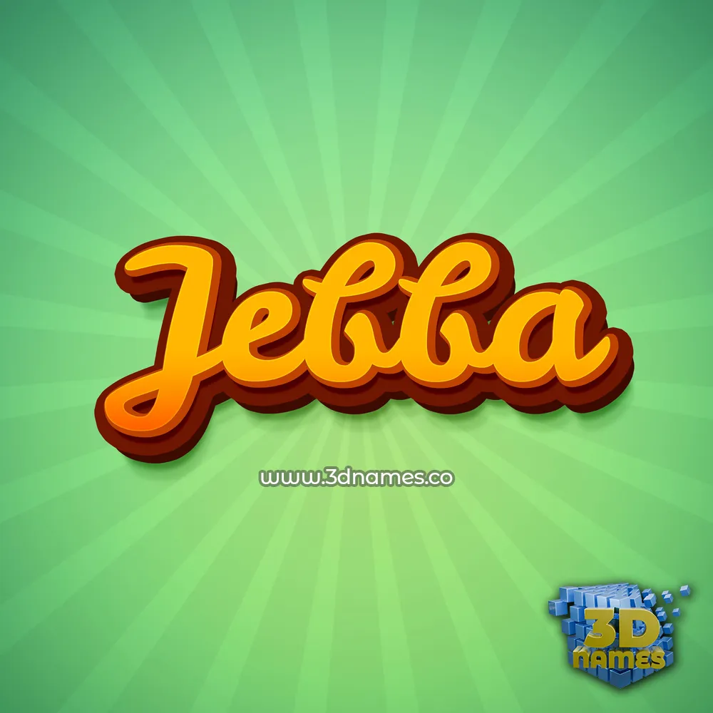 jebba in Green Rays style - 3D name wallpaper