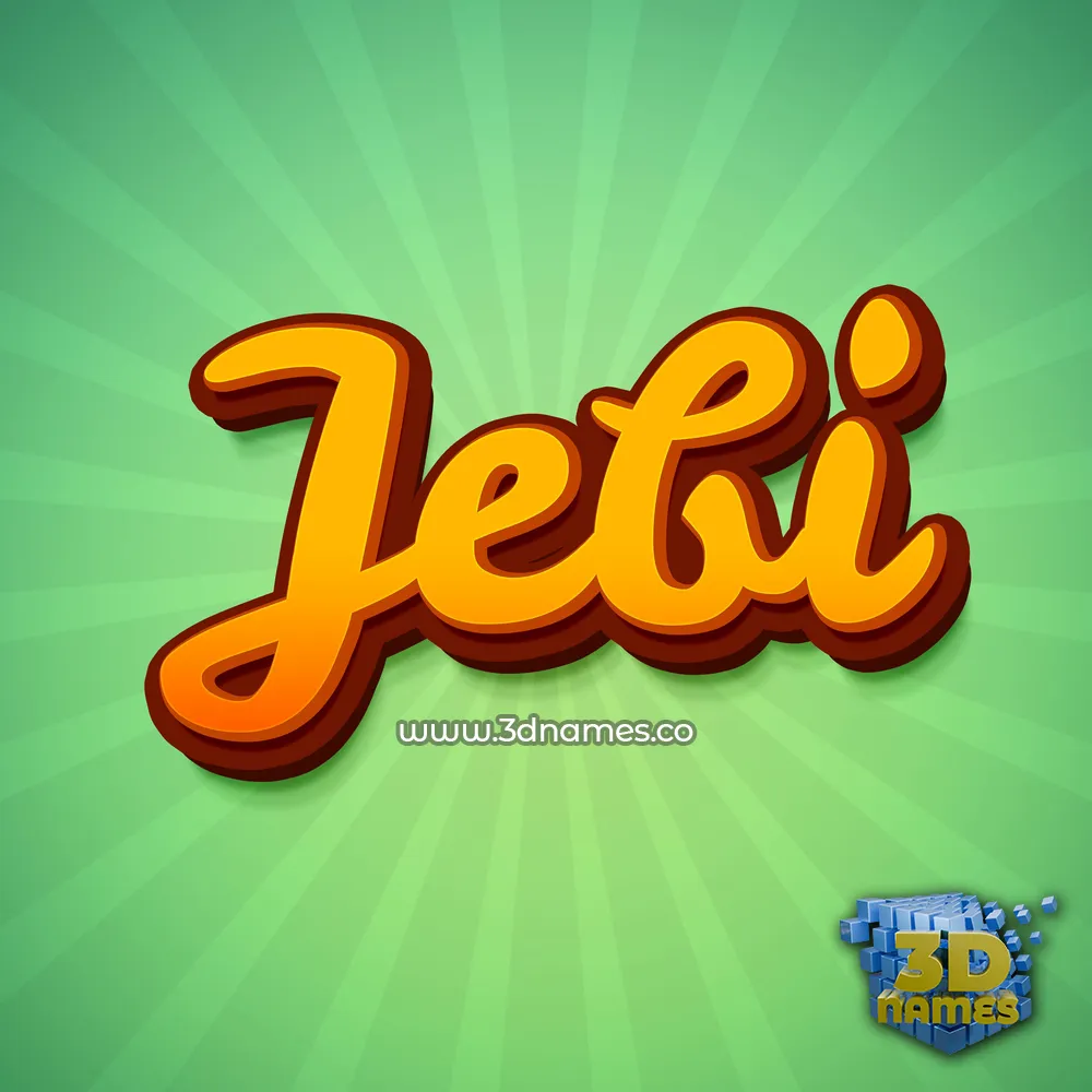 jebi in Green Rays style - 3D name wallpaper