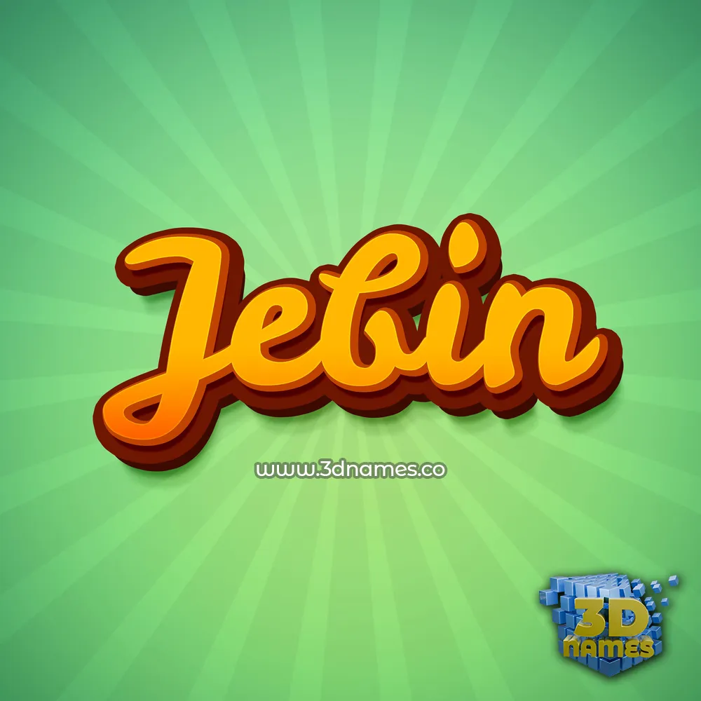 jebin in Green Rays style - 3D name wallpaper