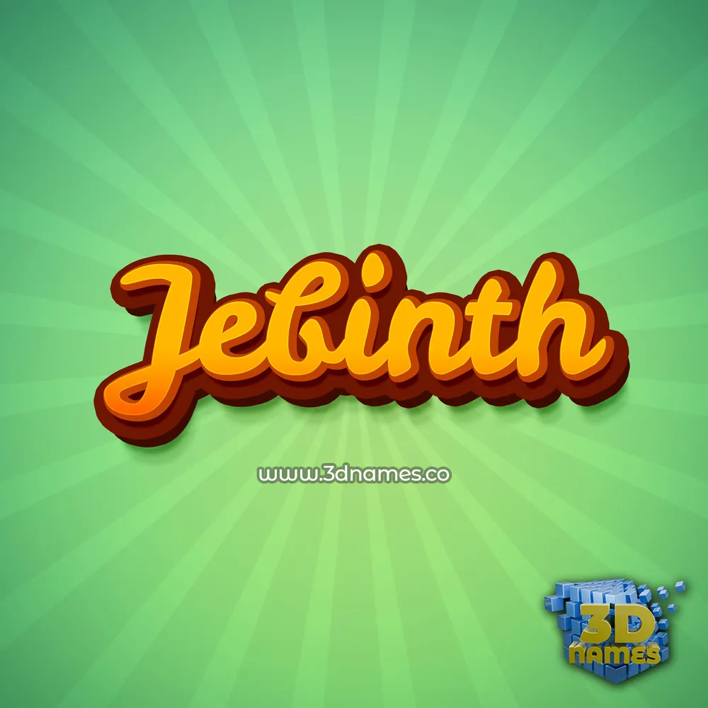 jebinth in Green Rays style - 3D name wallpaper