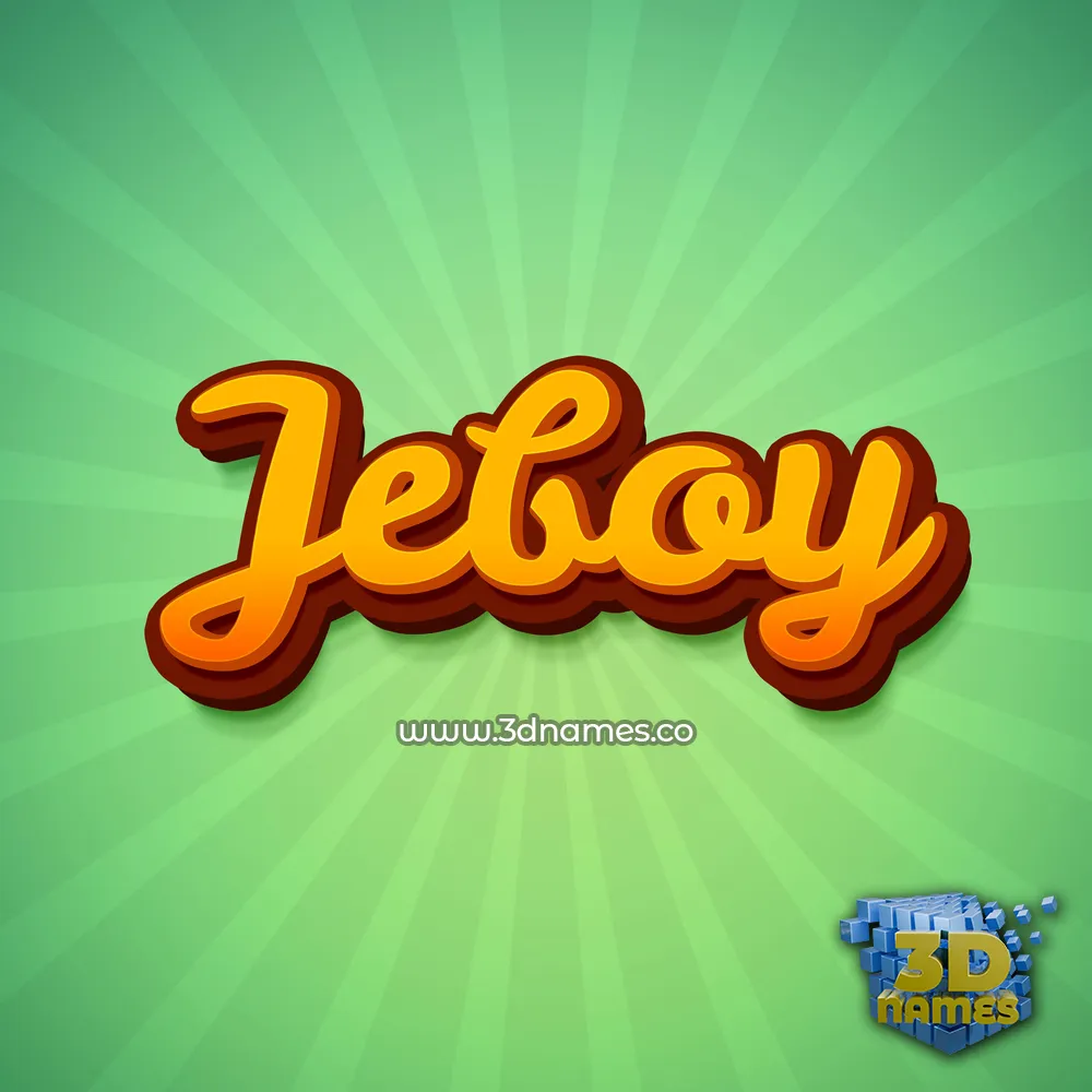 jeboy in Green Rays style - 3D name wallpaper
