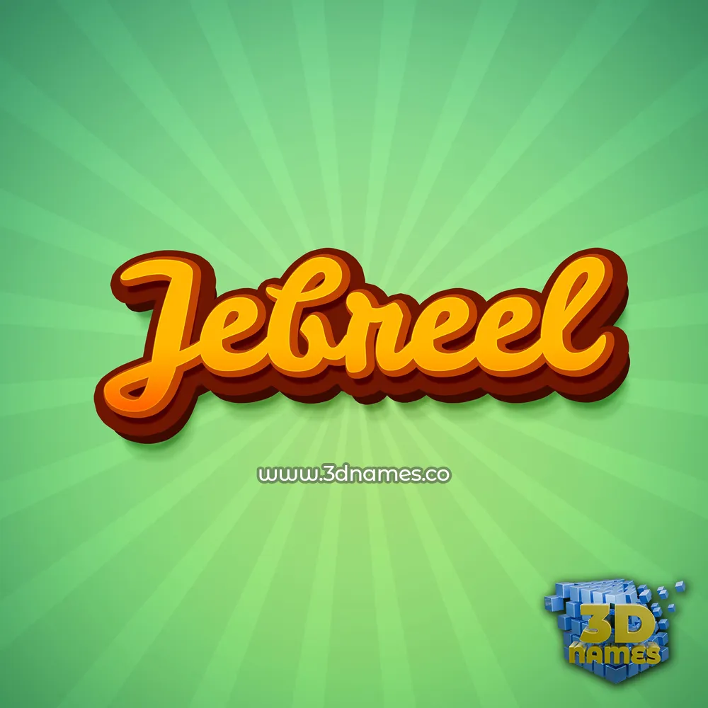 jebreel in Green Rays style - 3D name wallpaper