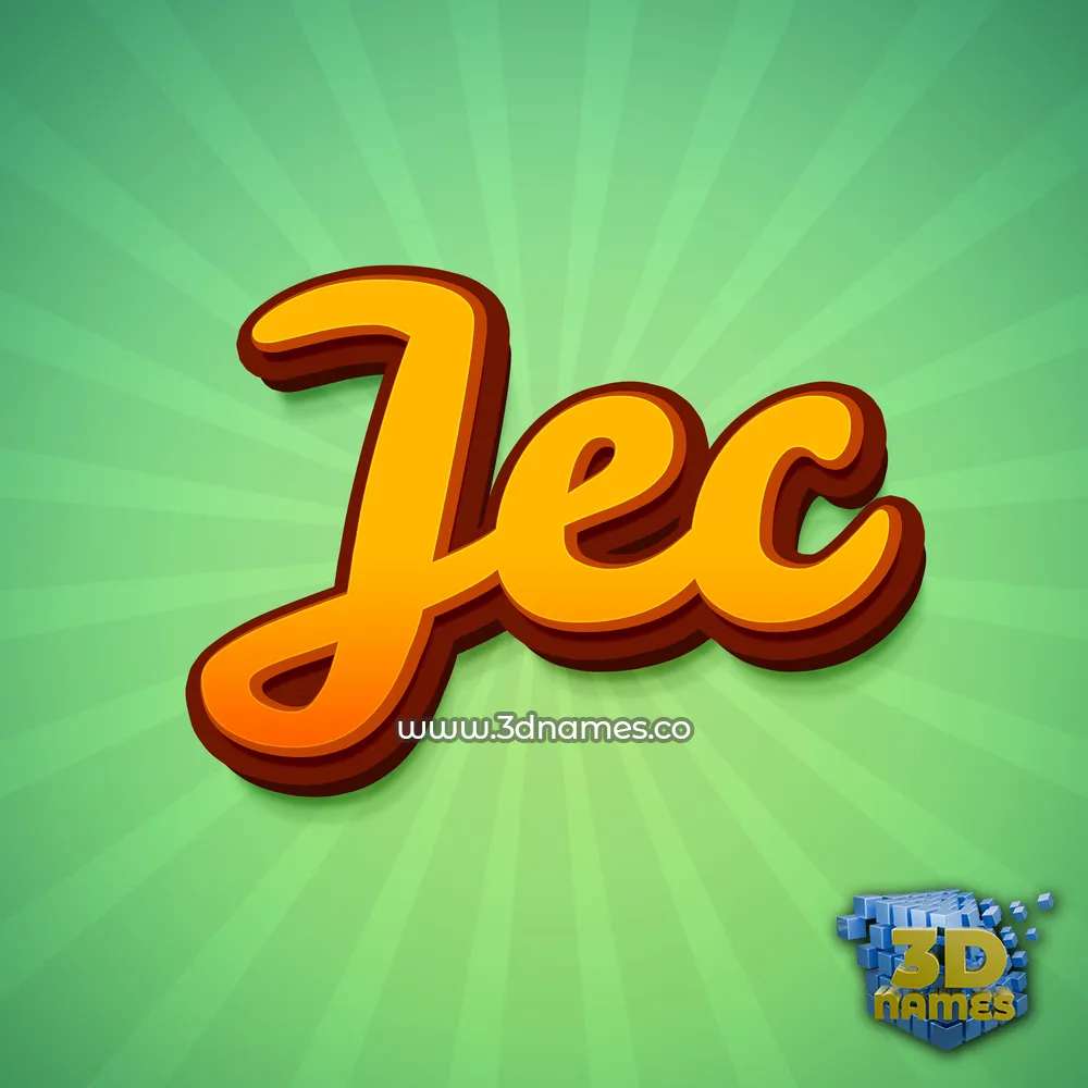 jec in Green Rays style - 3D name wallpaper