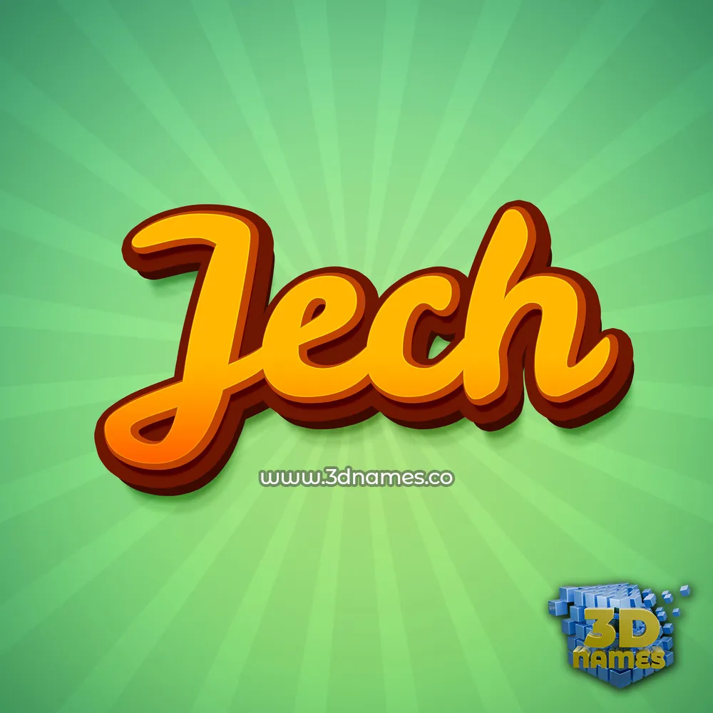 jech in Green Rays style - 3D name wallpaper