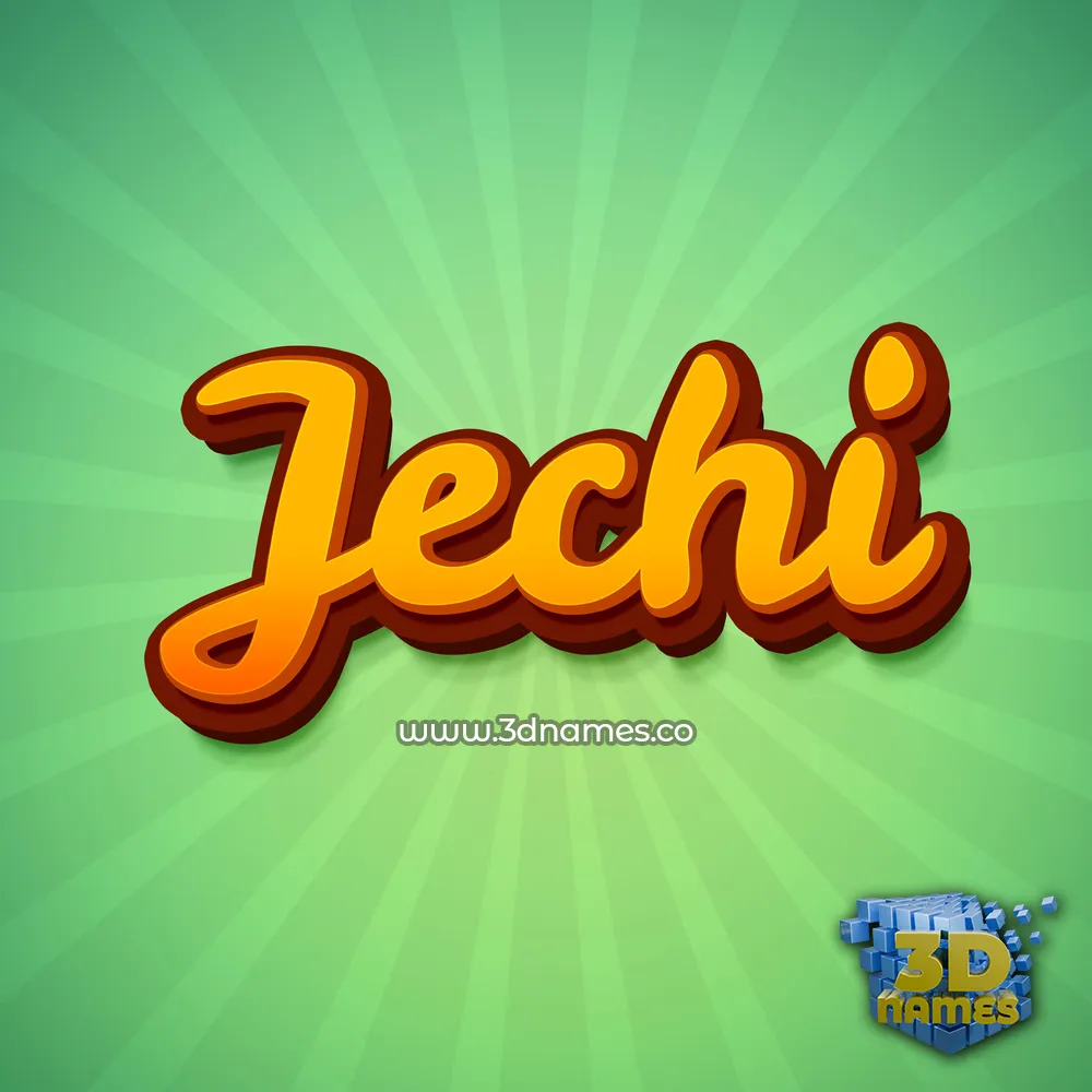 jechi in Green Rays style - 3D name wallpaper