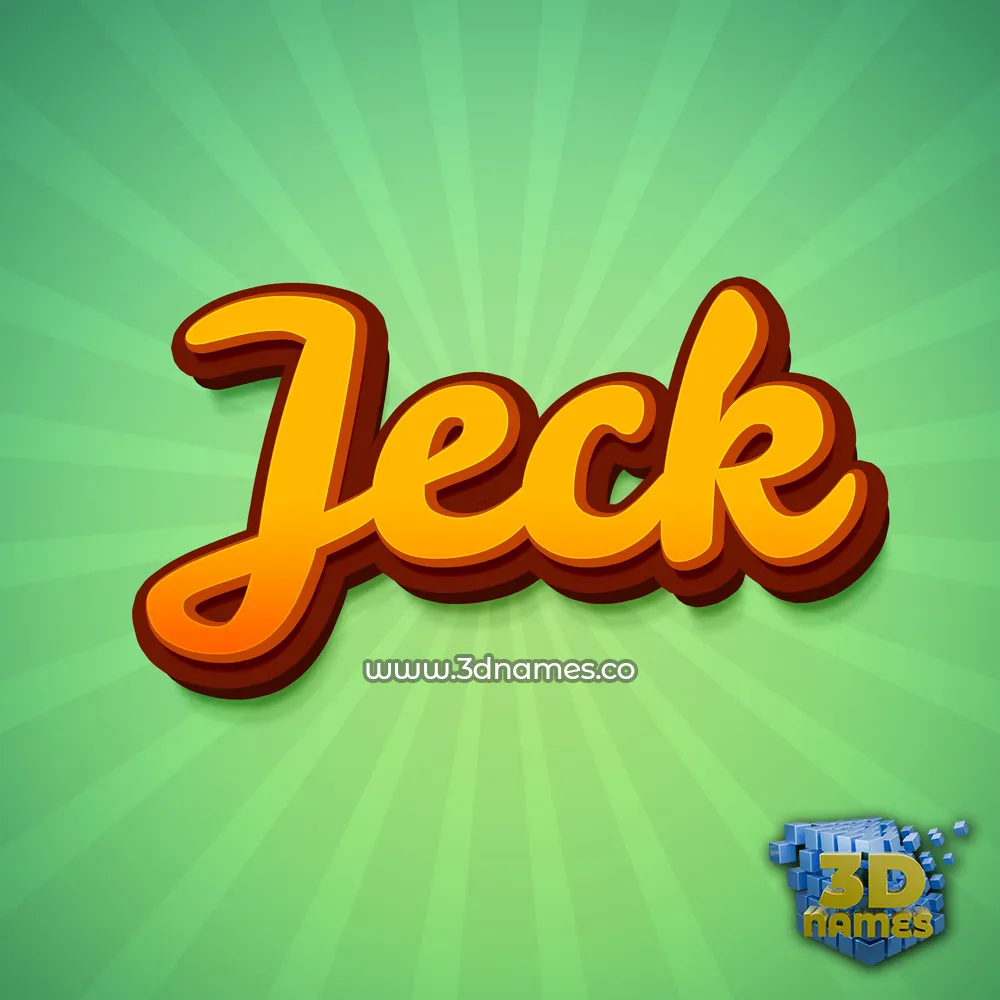 jeck in Green Rays style - 3D name wallpaper