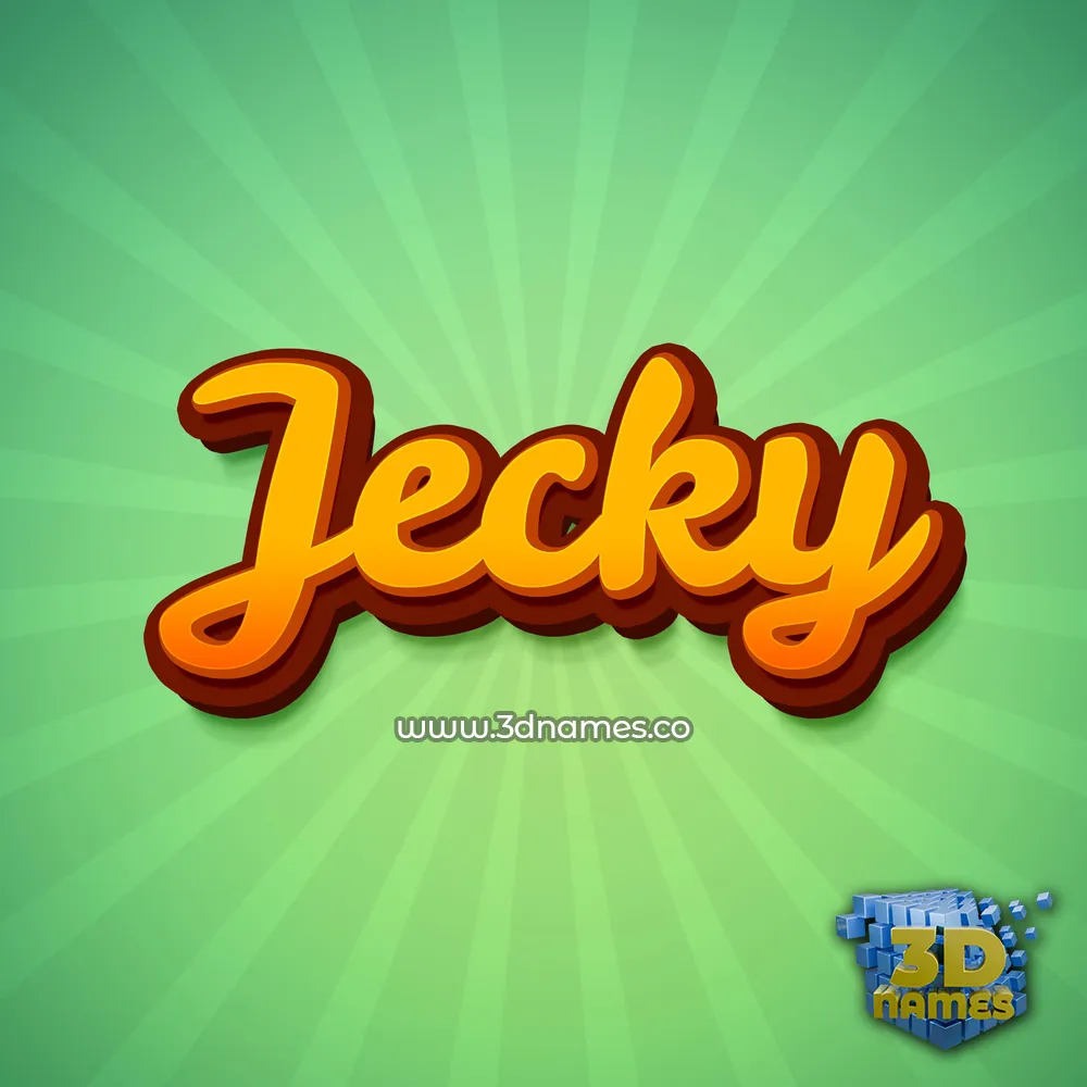jecky in Green Rays style - 3D name wallpaper