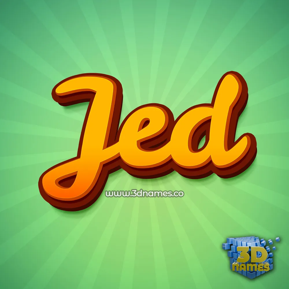 jed in Green Rays style - 3D name wallpaper