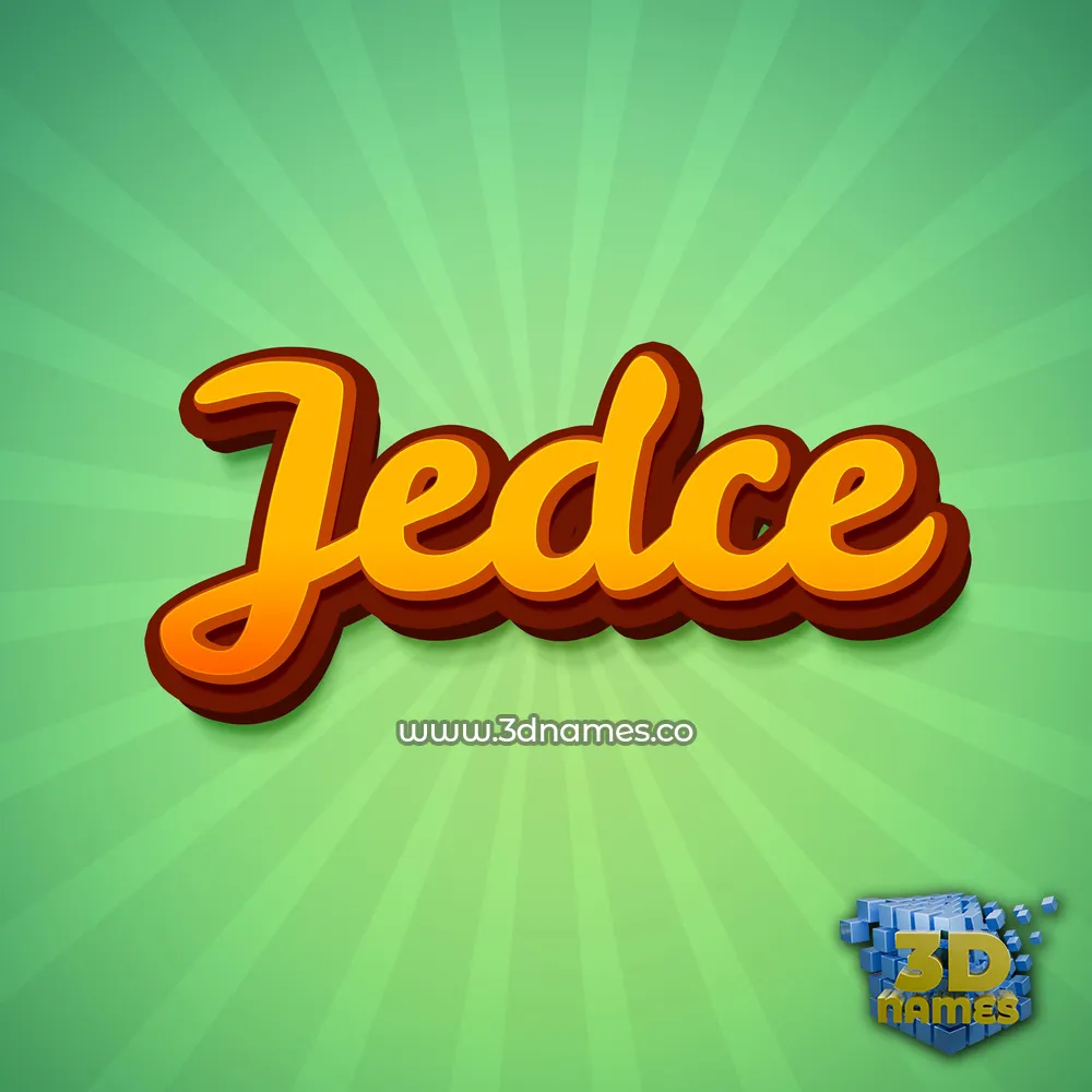jedce in Green Rays style - 3D name wallpaper