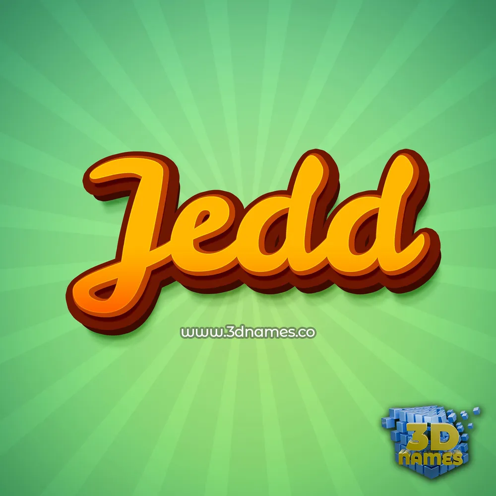 jedd in Green Rays style - 3D name wallpaper