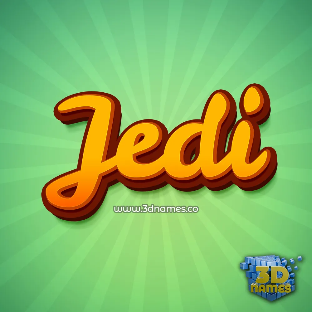 jedi in Green Rays style - 3D name wallpaper