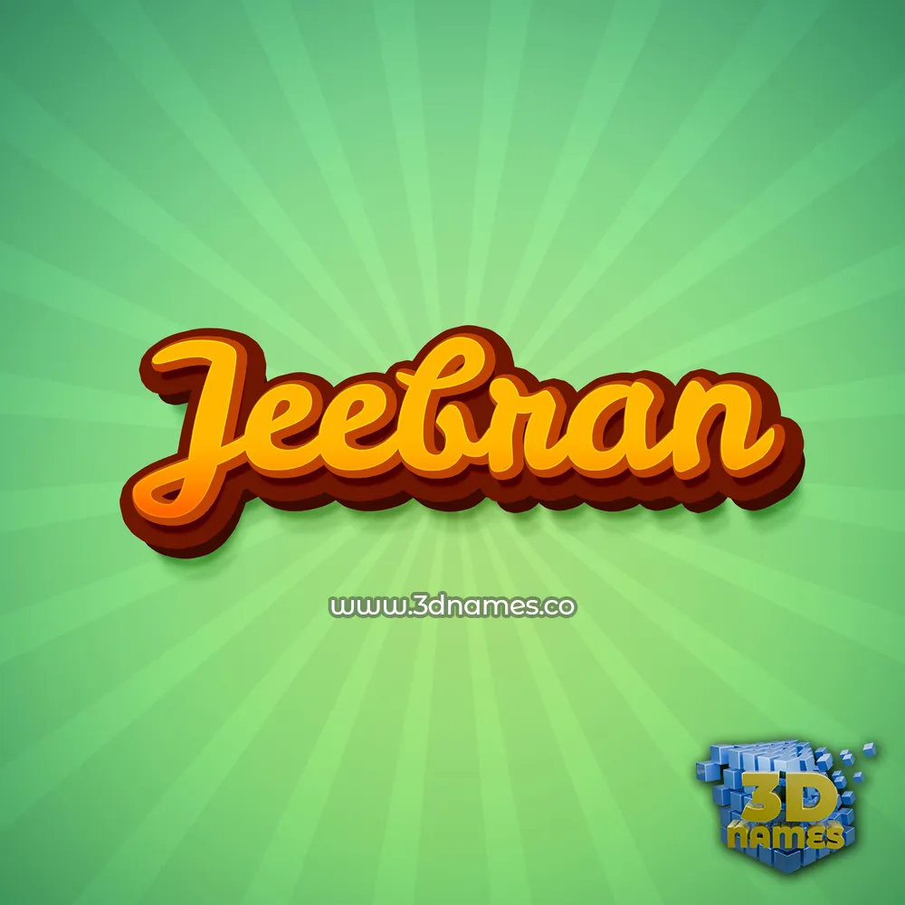 jeebran in Green Rays style - 3D name wallpaper