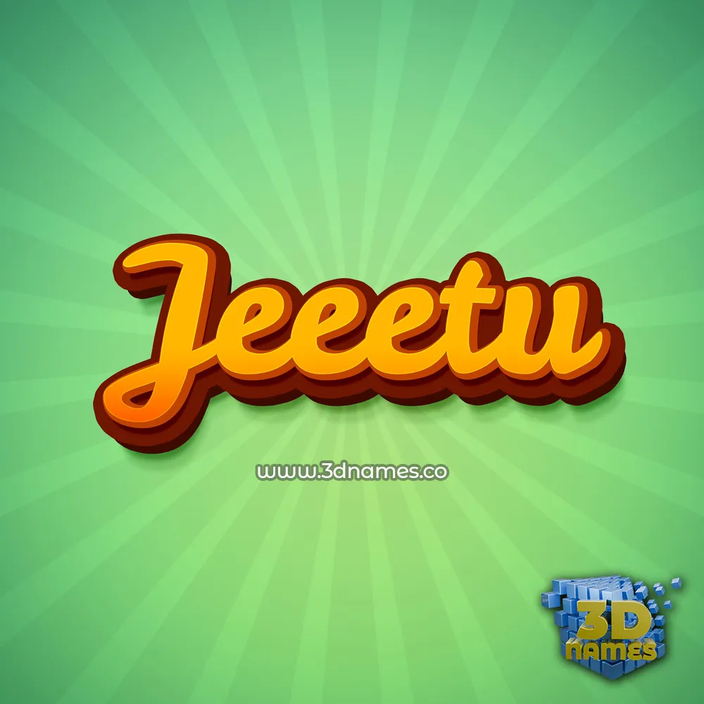 jeeetu in Green Rays style - 3D name wallpaper