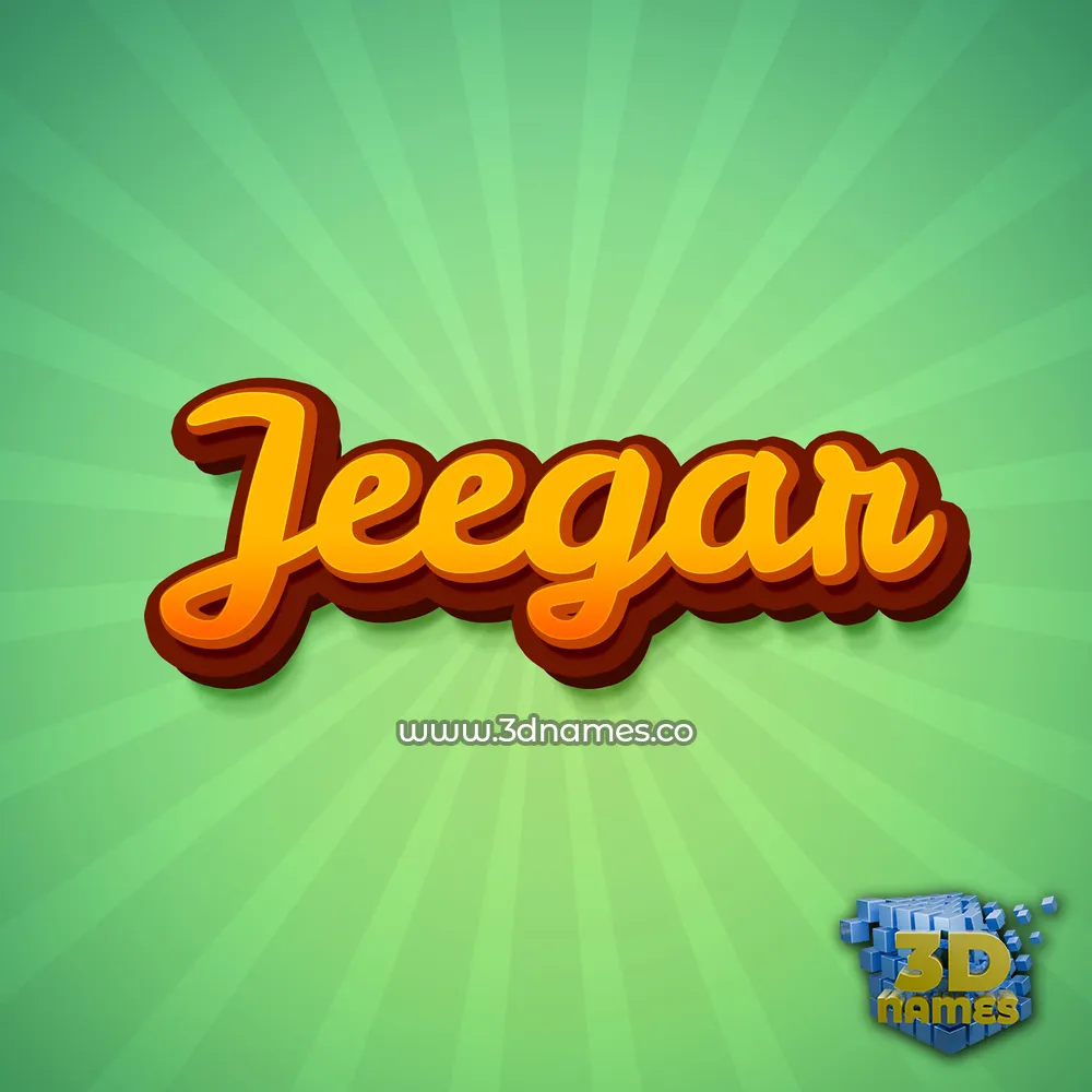 jeegar in Green Rays style - 3D name wallpaper