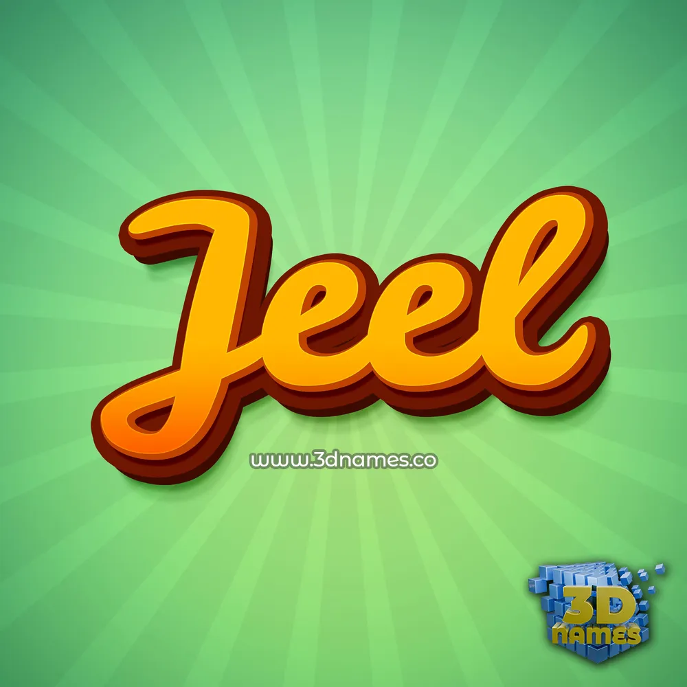 jeel in Green Rays style - 3D name wallpaper