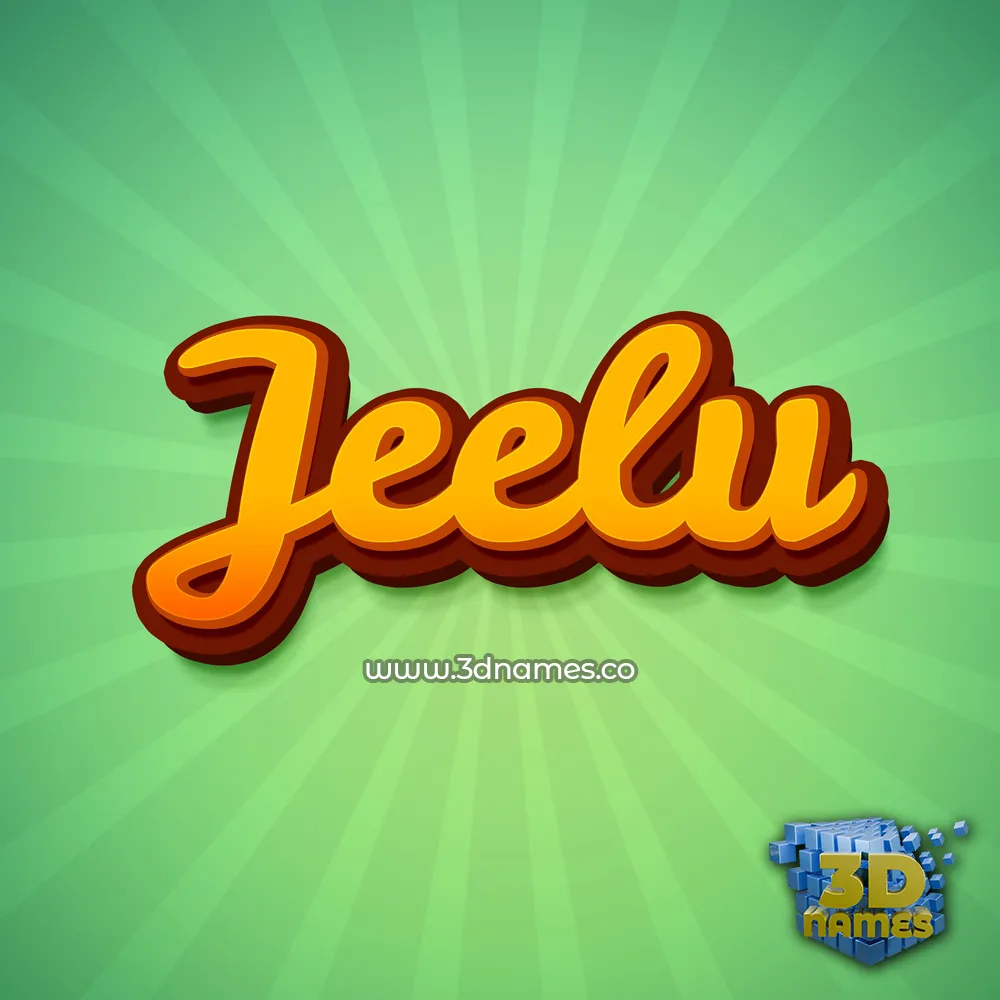 jeelu in Green Rays style - 3D name wallpaper