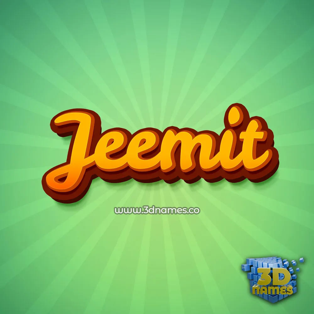 jeemit in Green Rays style - 3D name wallpaper