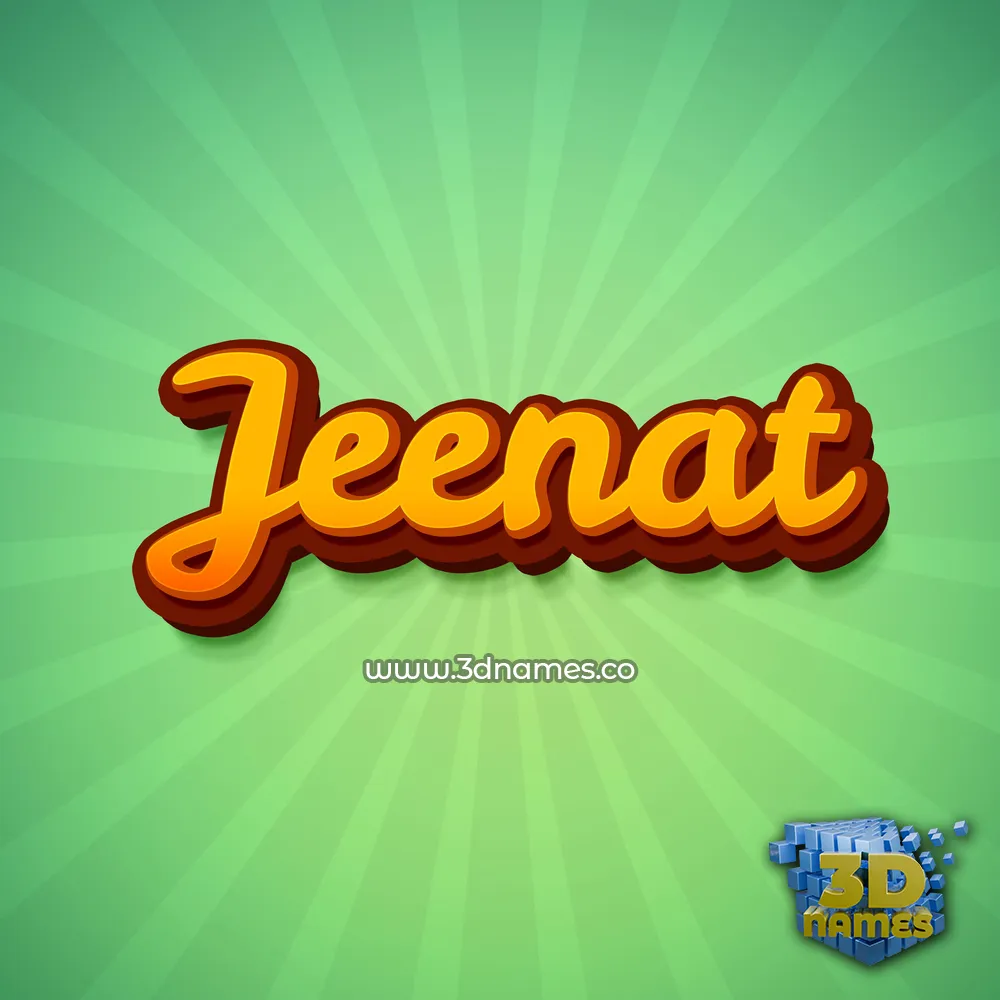 jeenat in Green Rays style - 3D name wallpaper