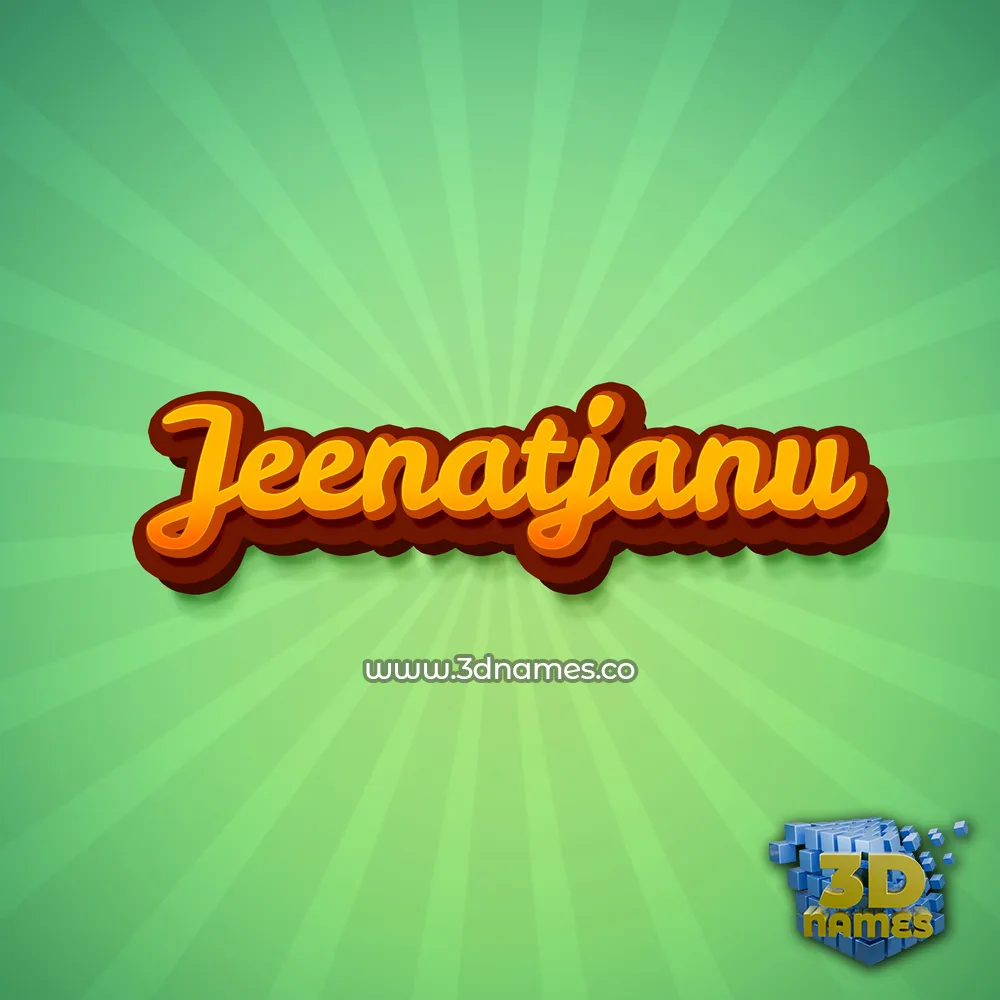 jeenatjanu in Green Rays style - 3D name wallpaper