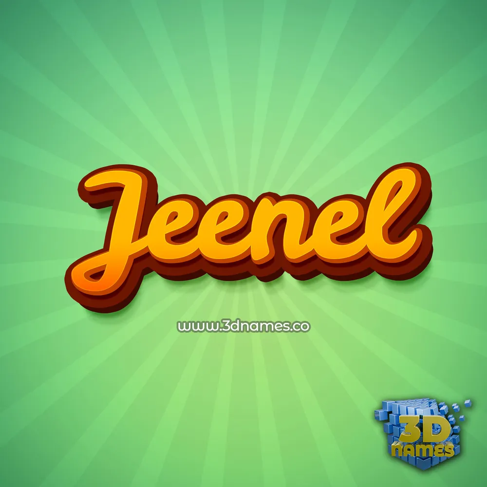 jeenel in Green Rays style - 3D name wallpaper