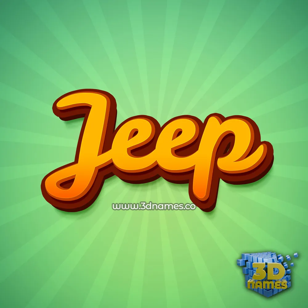 jeep in Green Rays style - 3D name wallpaper