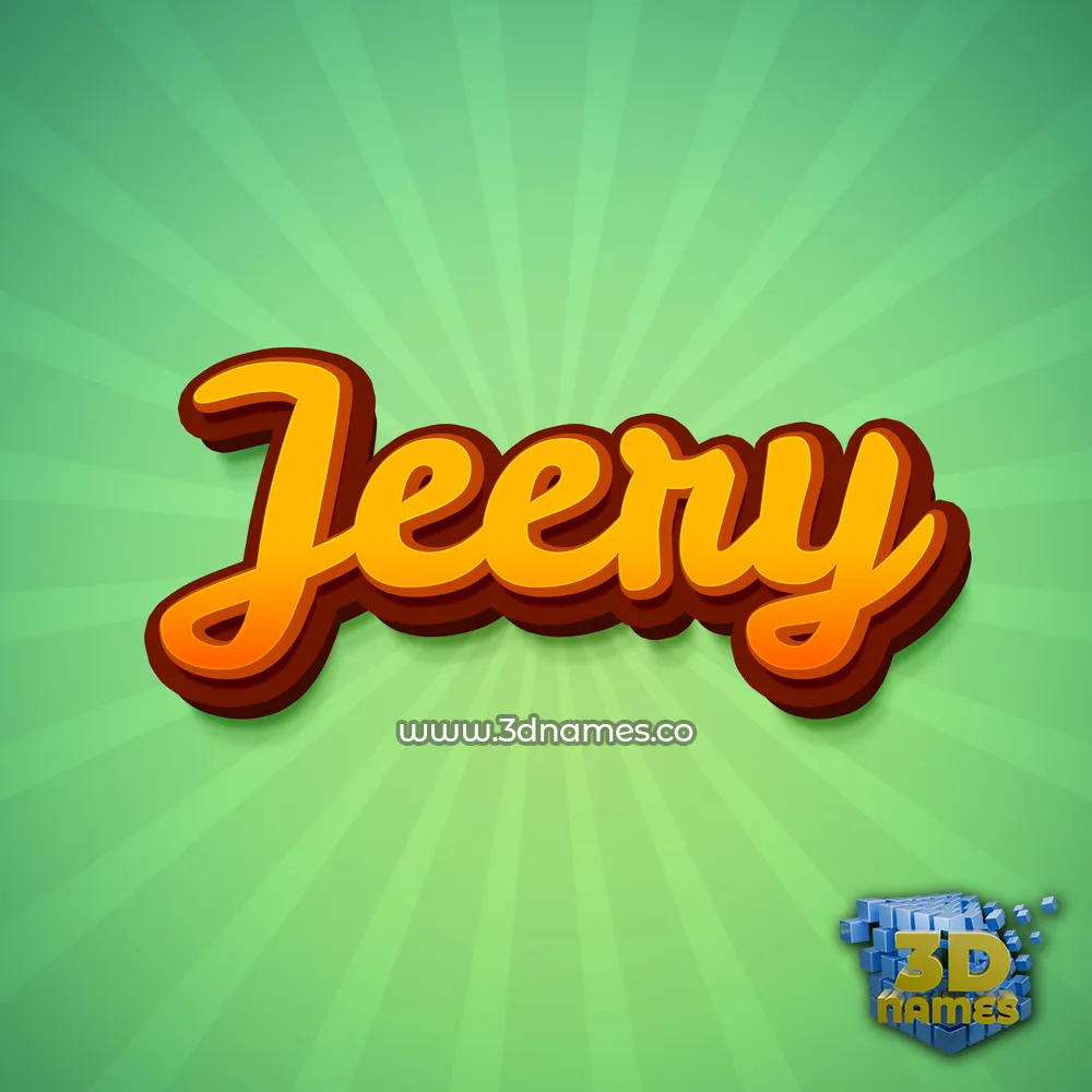 jeery in Green Rays style - 3D name wallpaper