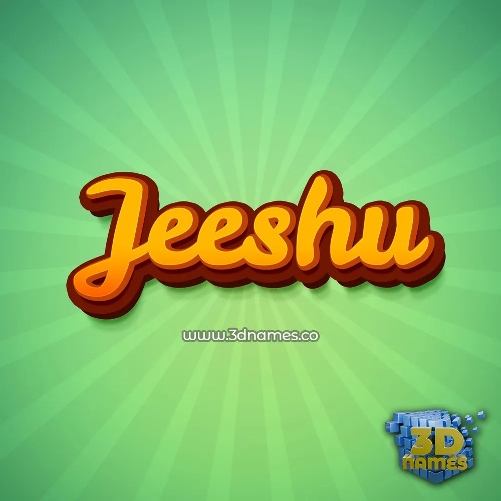 jeeshu in Green Rays style - 3D name wallpaper