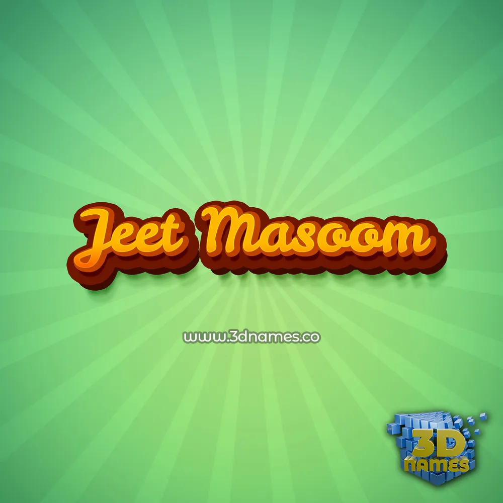 jeet masoom in Green Rays style - 3D name wallpaper