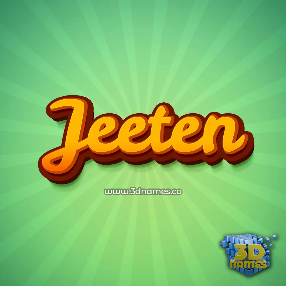 jeeten in Green Rays style - 3D name wallpaper