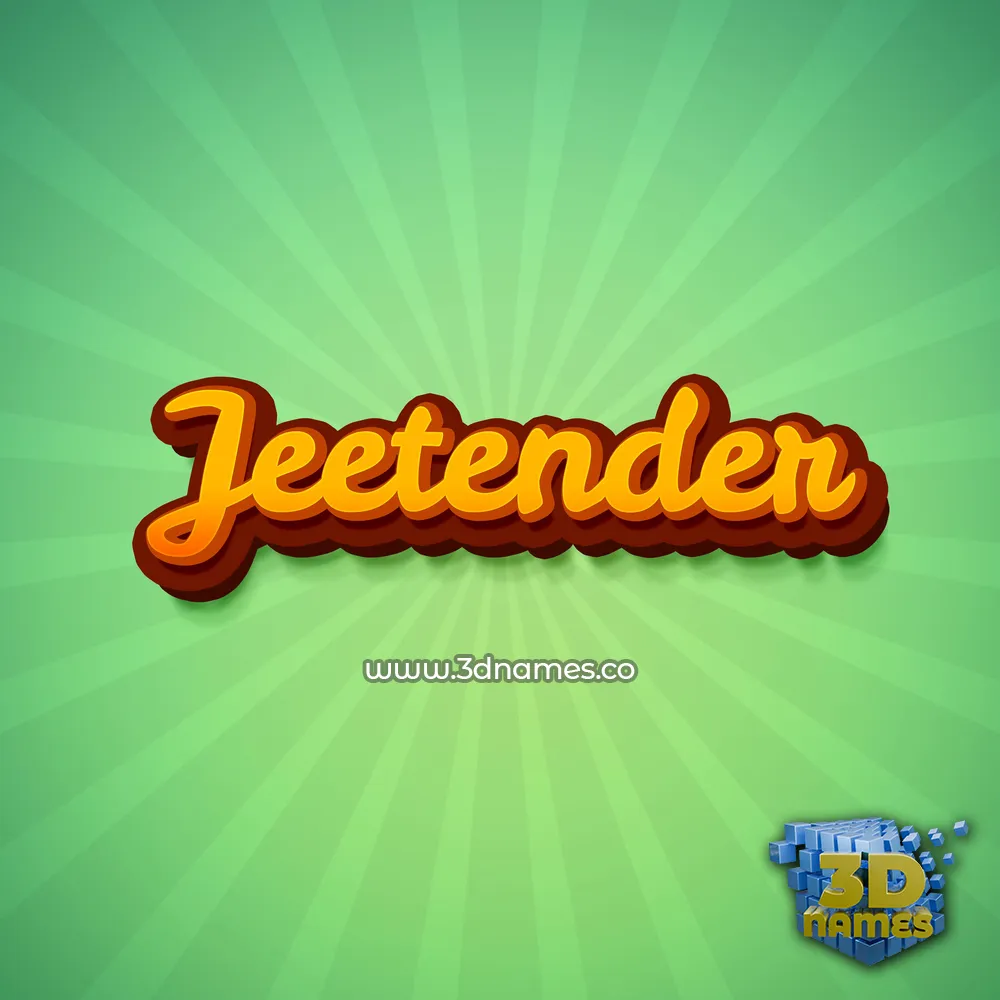 jeetender in Green Rays style - 3D name wallpaper