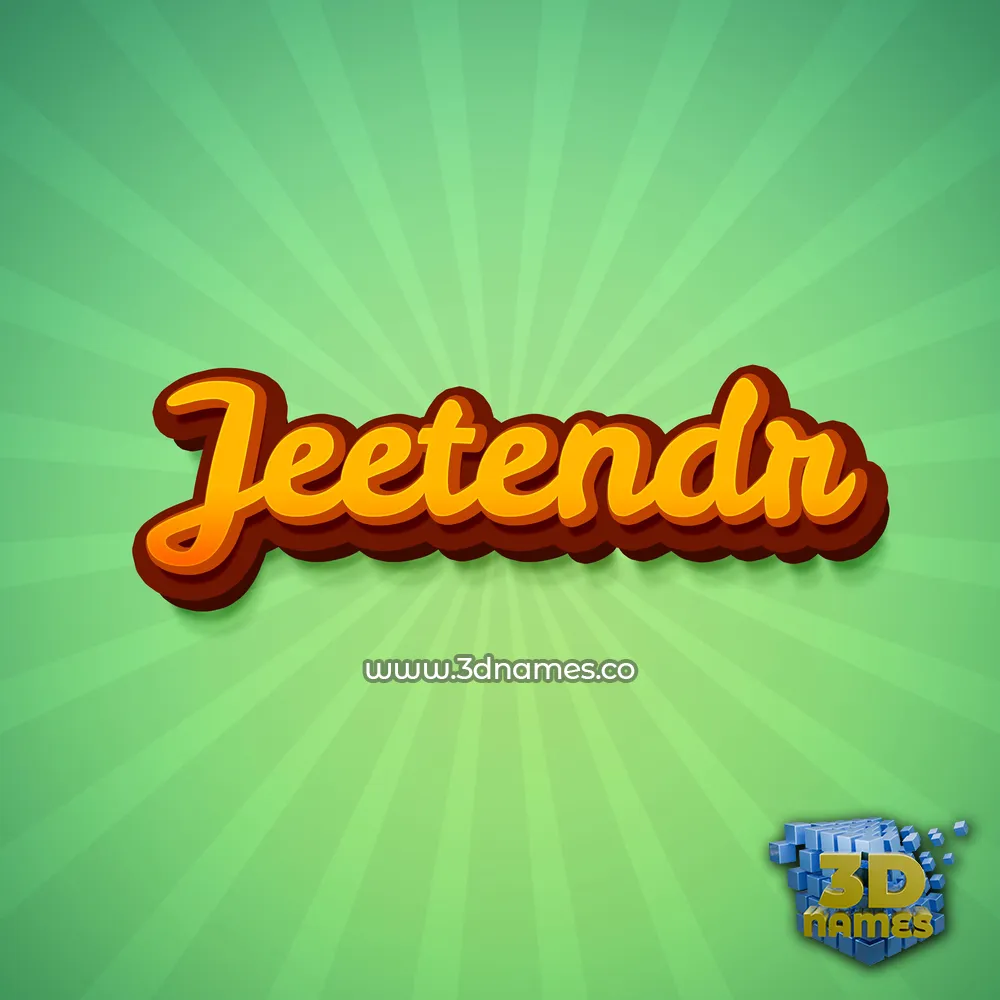 jeetendr in Green Rays style - 3D name wallpaper