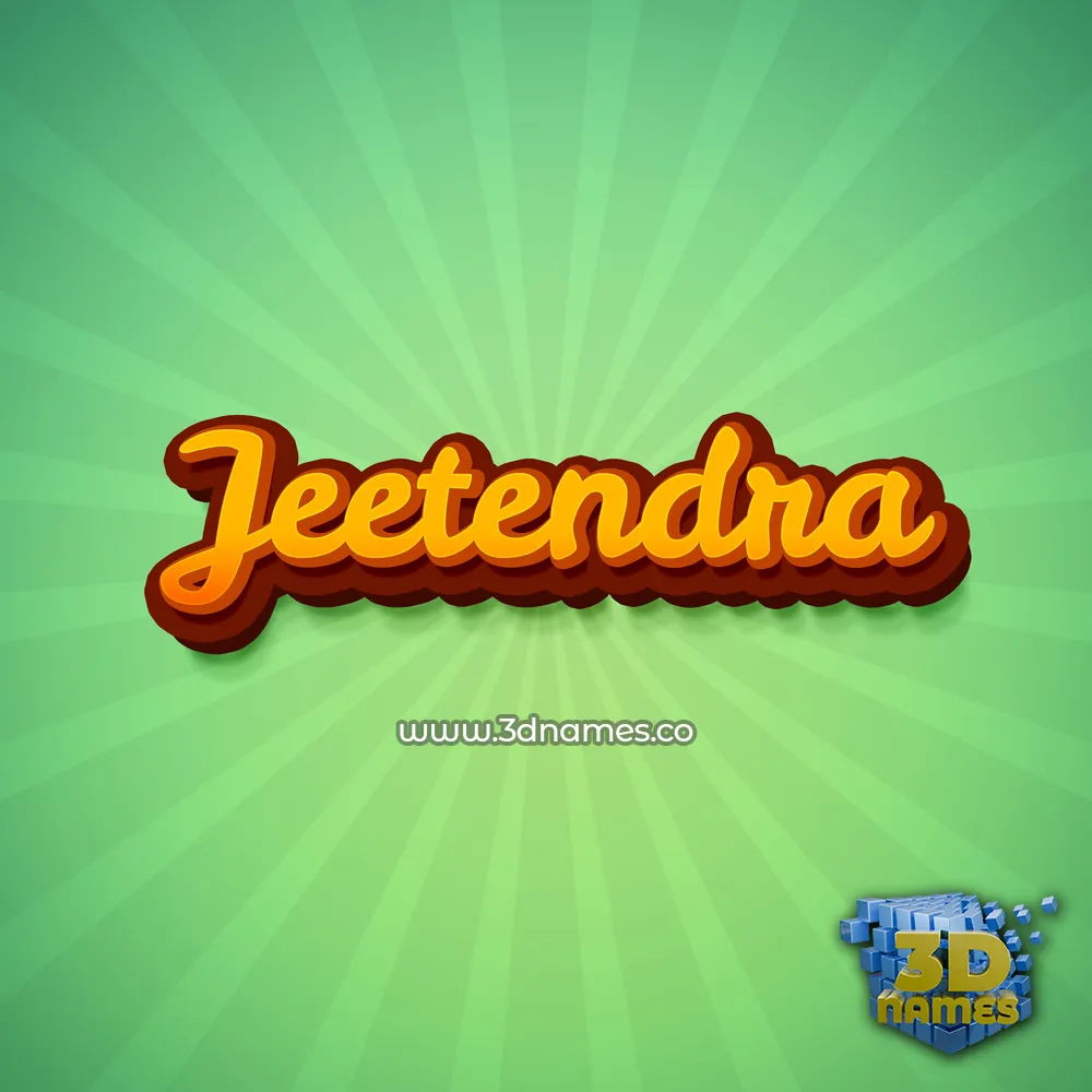 jeetendra in Green Rays style - 3D name wallpaper