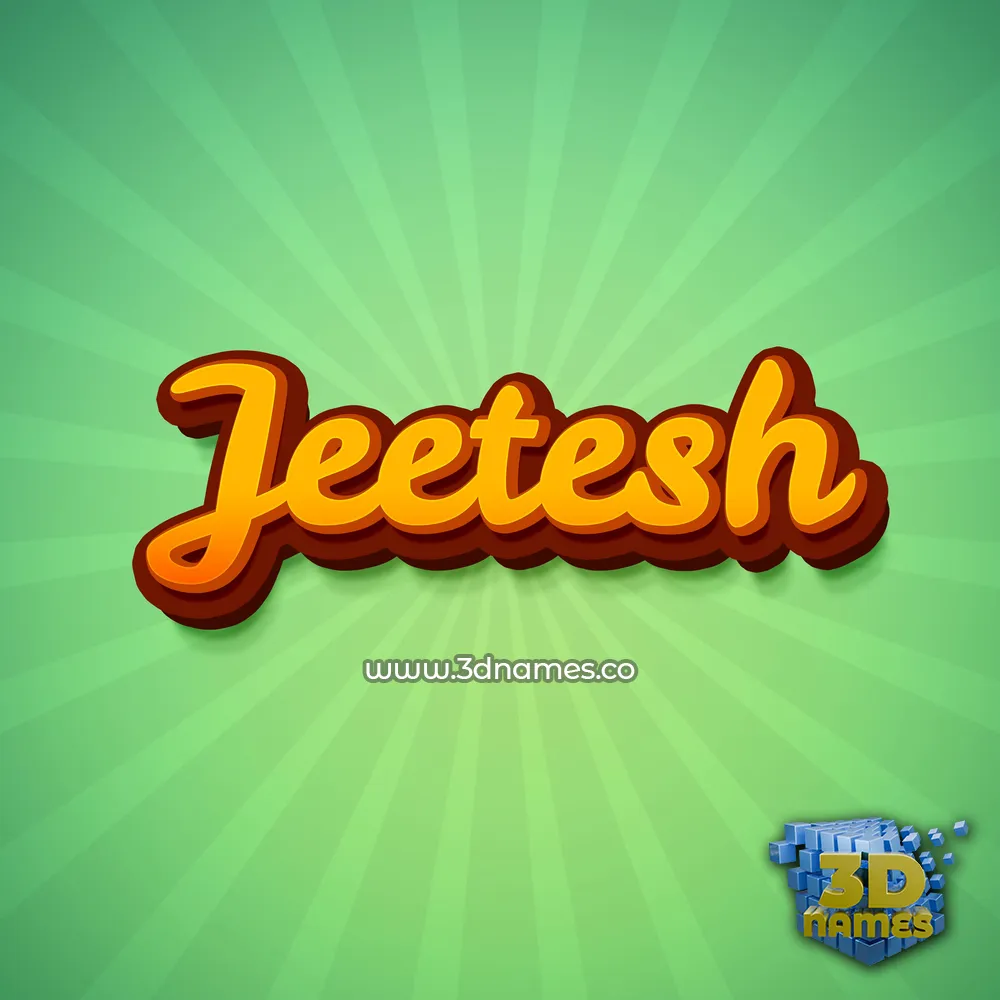 jeetesh in Green Rays style - 3D name wallpaper