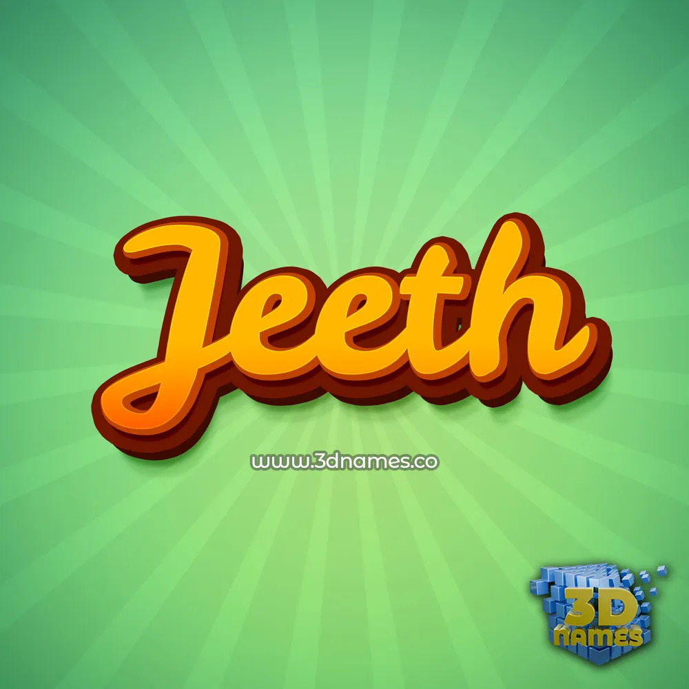 jeeth in Green Rays style - 3D name wallpaper