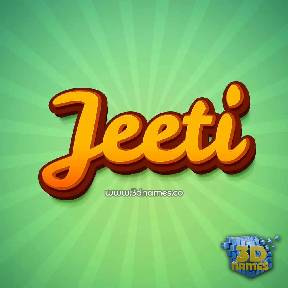 jeeti in Green Rays style - 3D name wallpaper