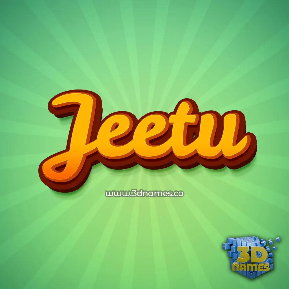 jeetu in Green Rays style - 3D name wallpaper