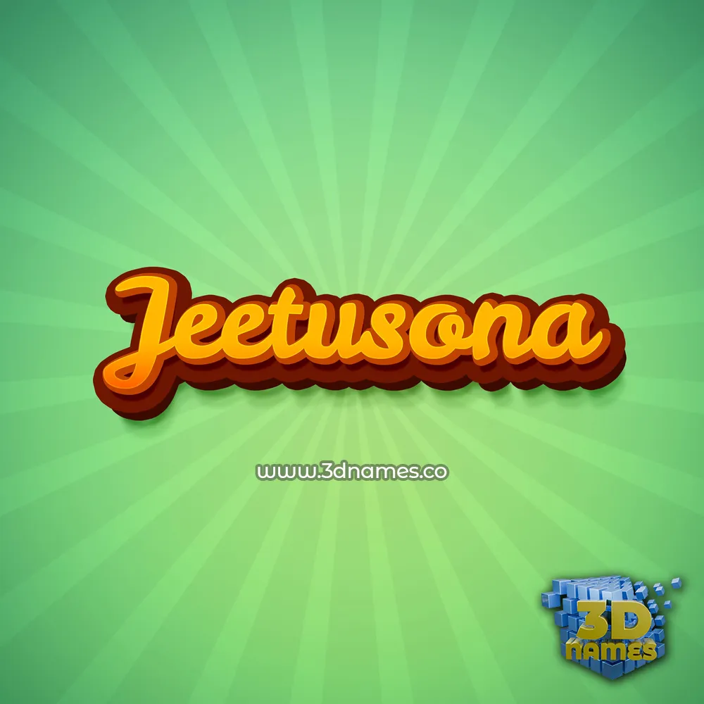 jeetusona in Green Rays style - 3D name wallpaper