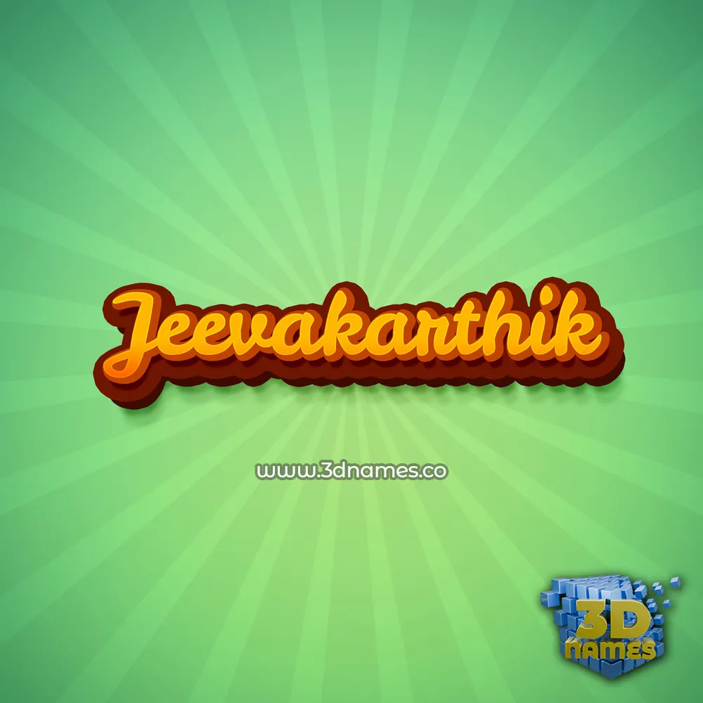 jeevakarthik in Green Rays style - 3D name wallpaper