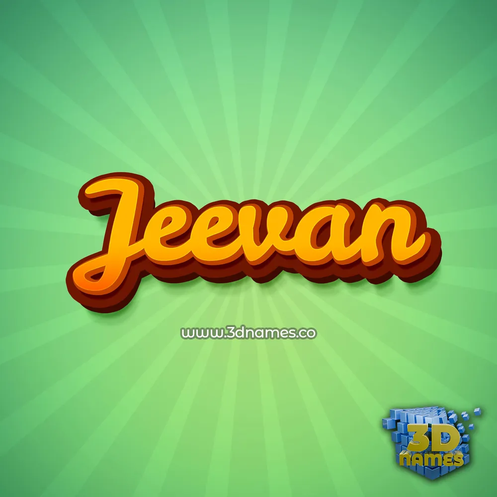 jeevan in Green Rays style - 3D name wallpaper
