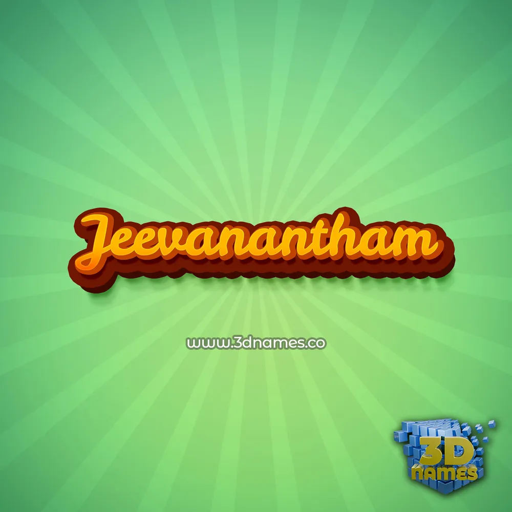 jeevanantham in Green Rays style - 3D name wallpaper