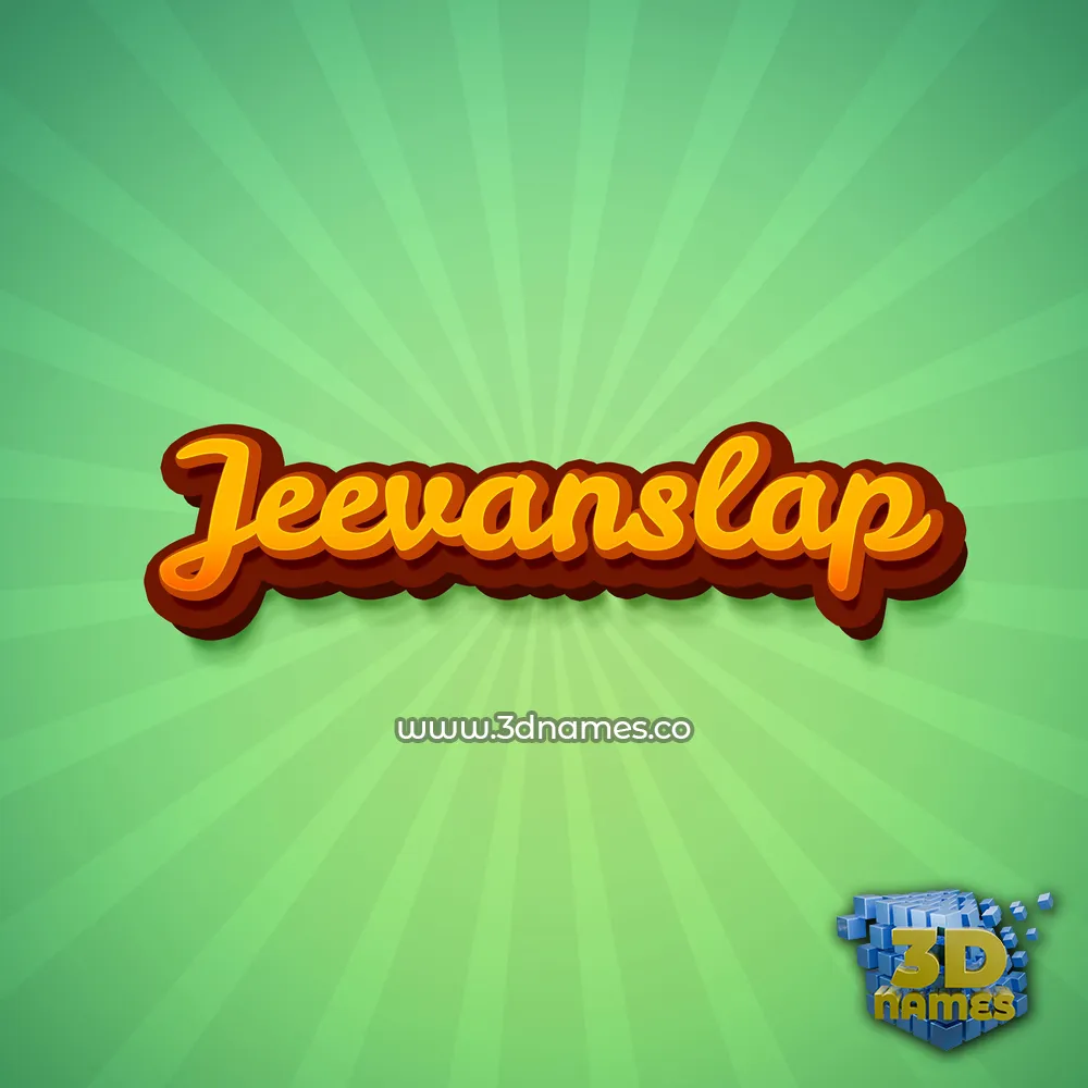 jeevanslap in Green Rays style - 3D name wallpaper